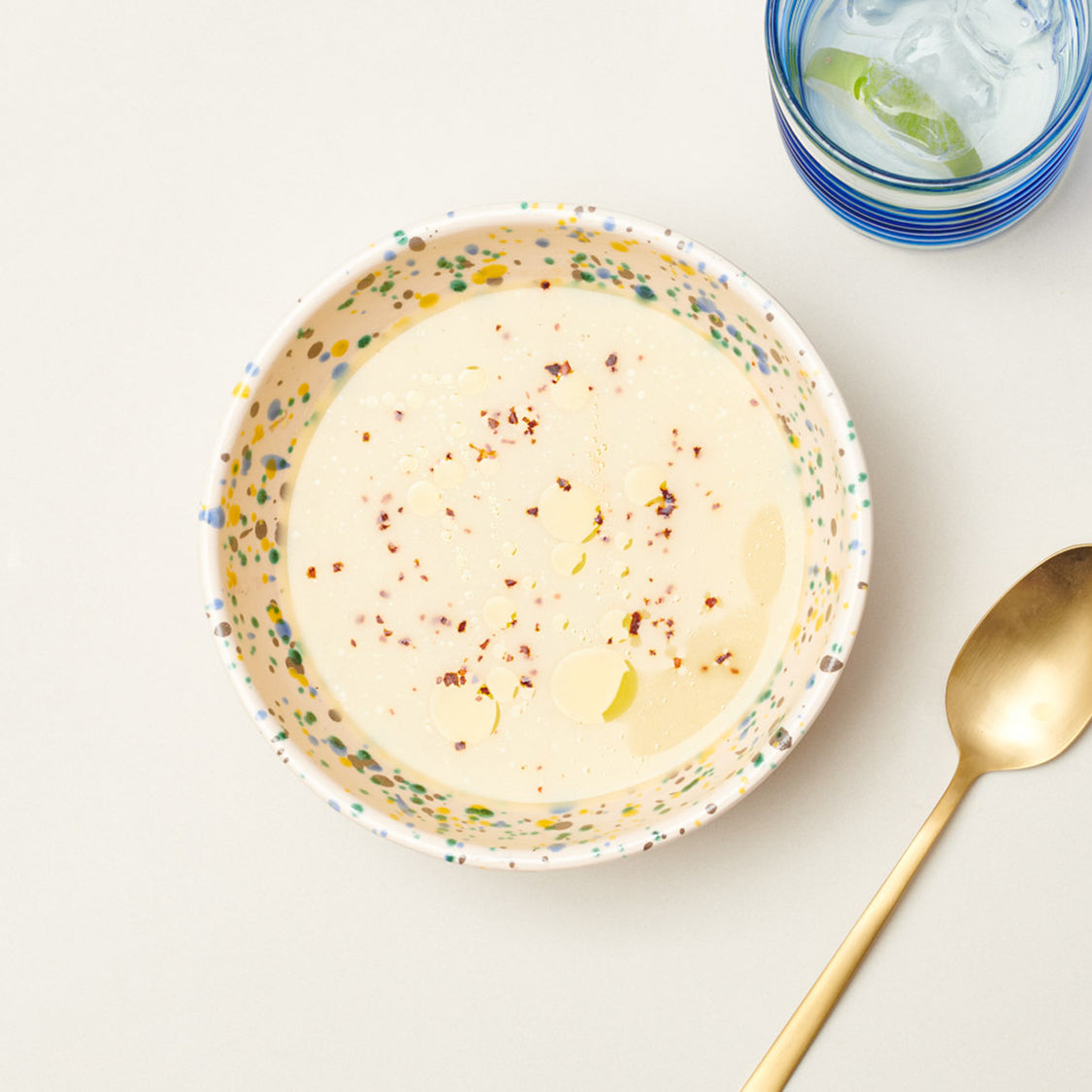 Crema fría de puerro y naranja